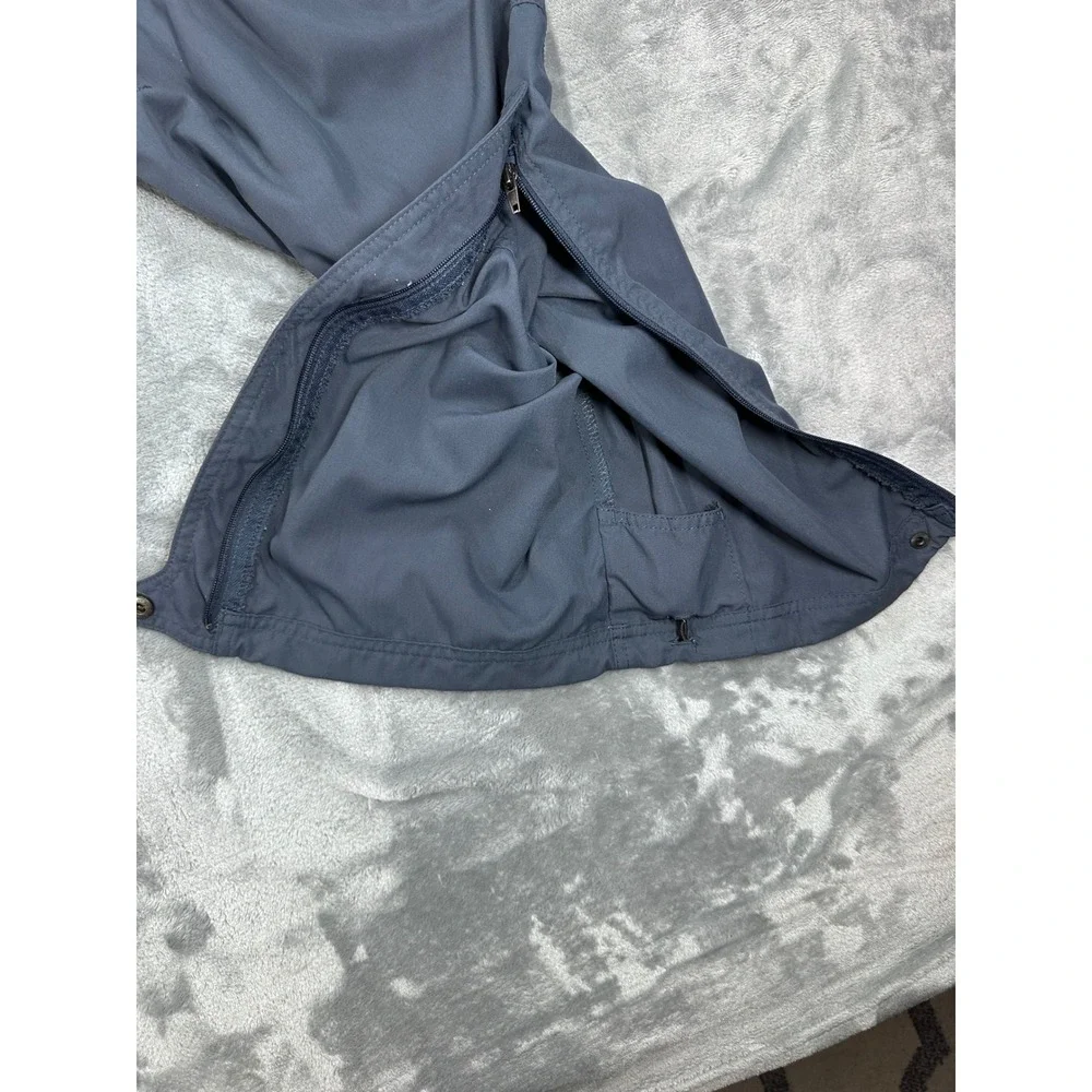 LL‎ Bean Mens XL Regular Convertible Hiking Pants Gray Blue Nylon Zip Off 0DUF2